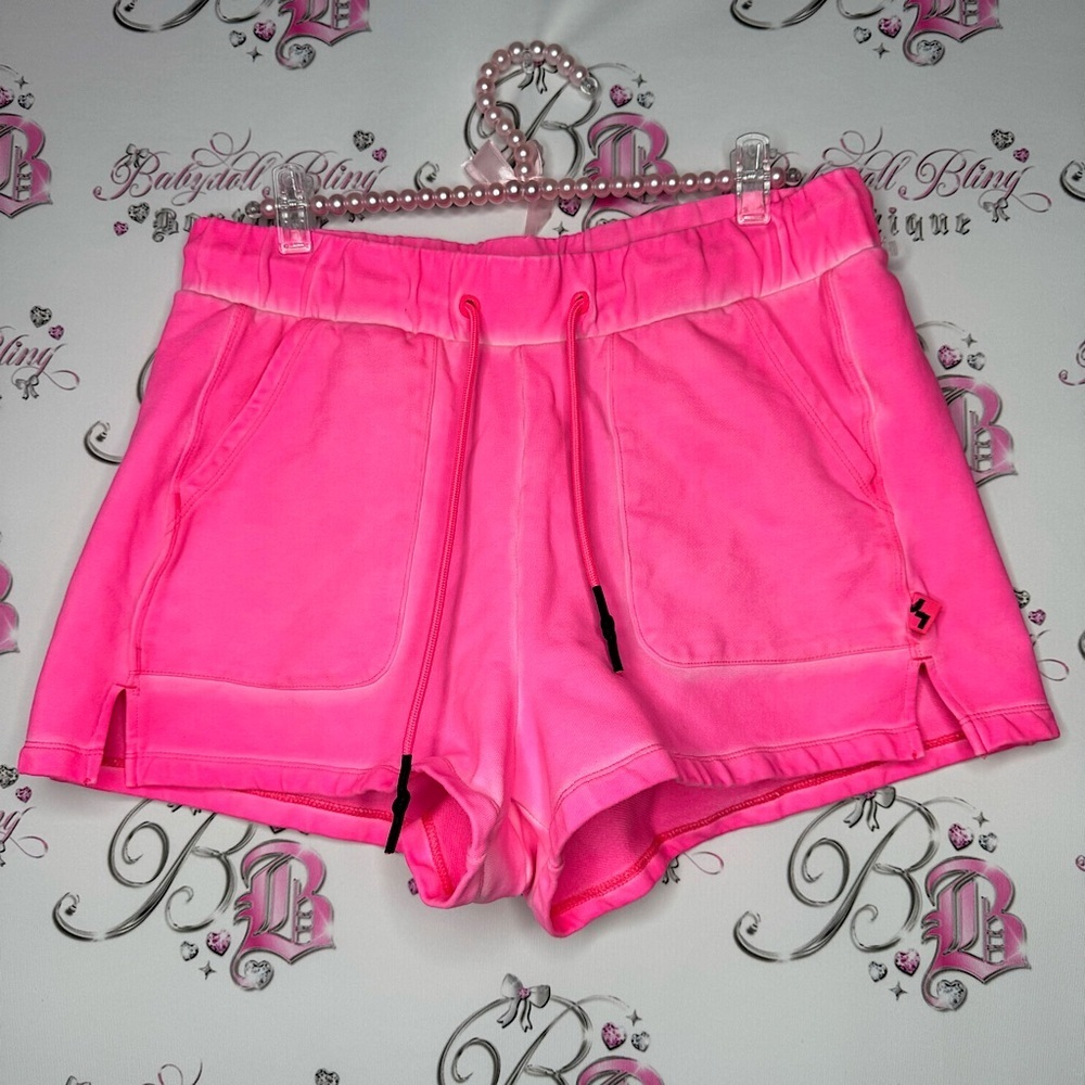 Joy lab shorts neon pink bright pockets stretchy athletic workout bright luxe